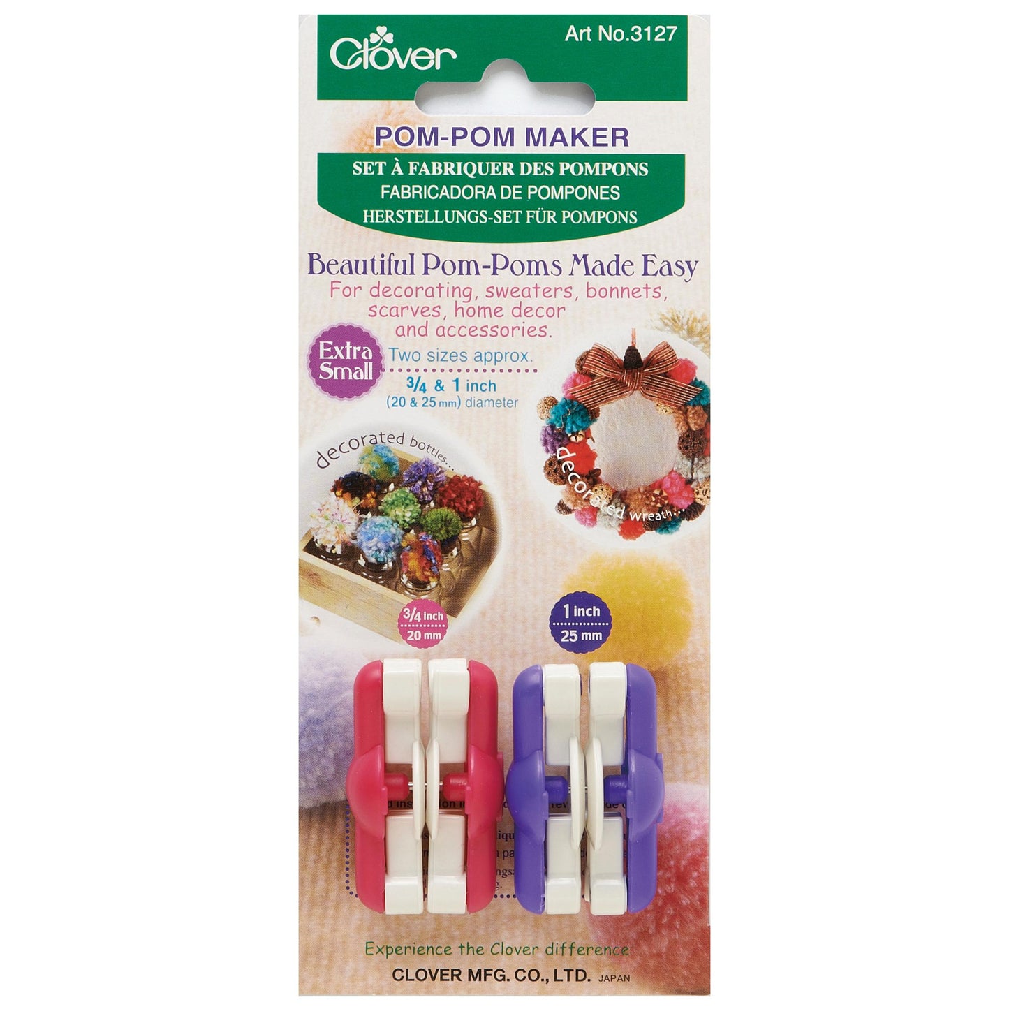 Clover Pom-Pom Makers - perfect to make accessories for your crafty projects