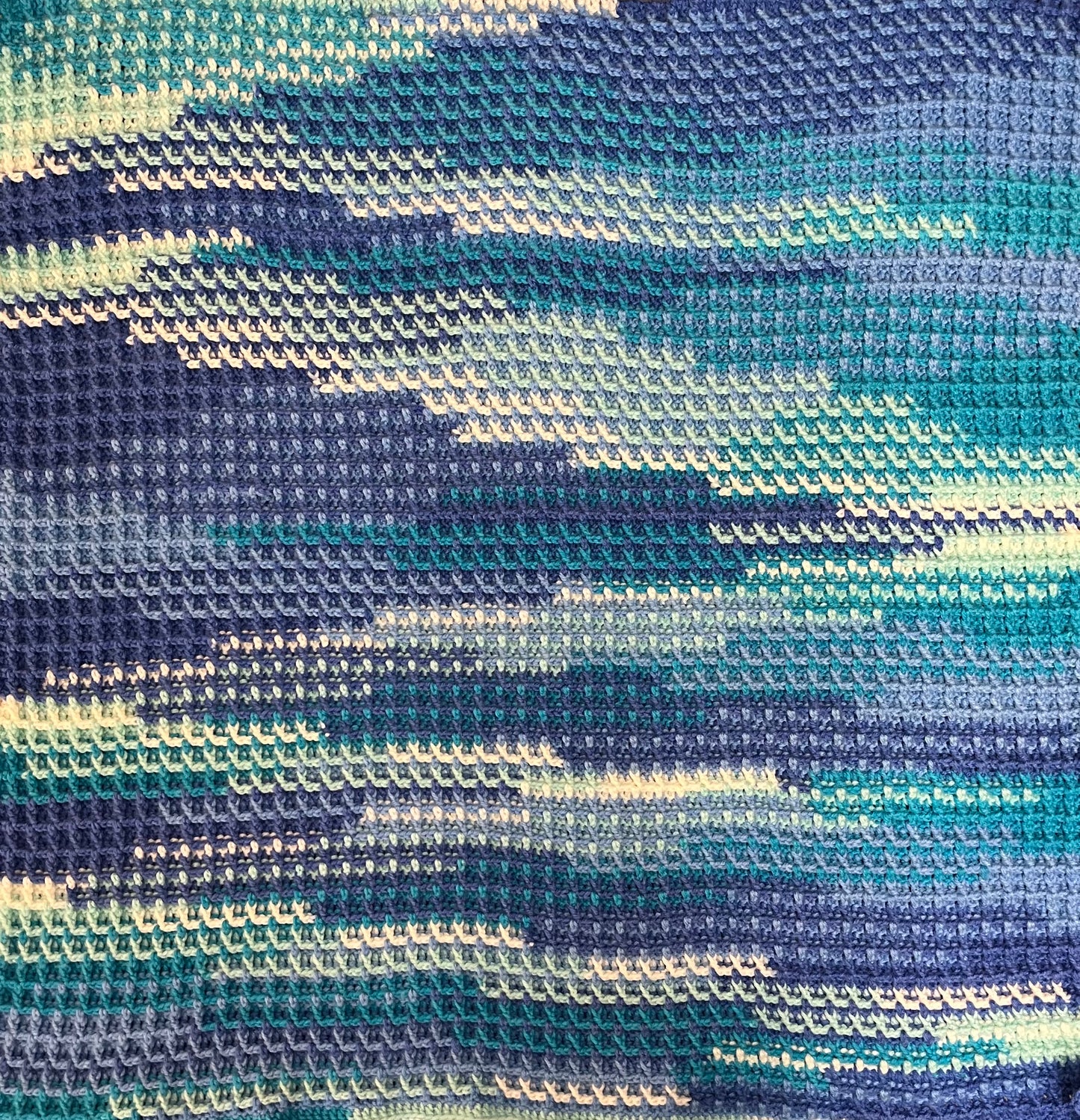 Blue Kites Waffle Stitch Baby Blanket