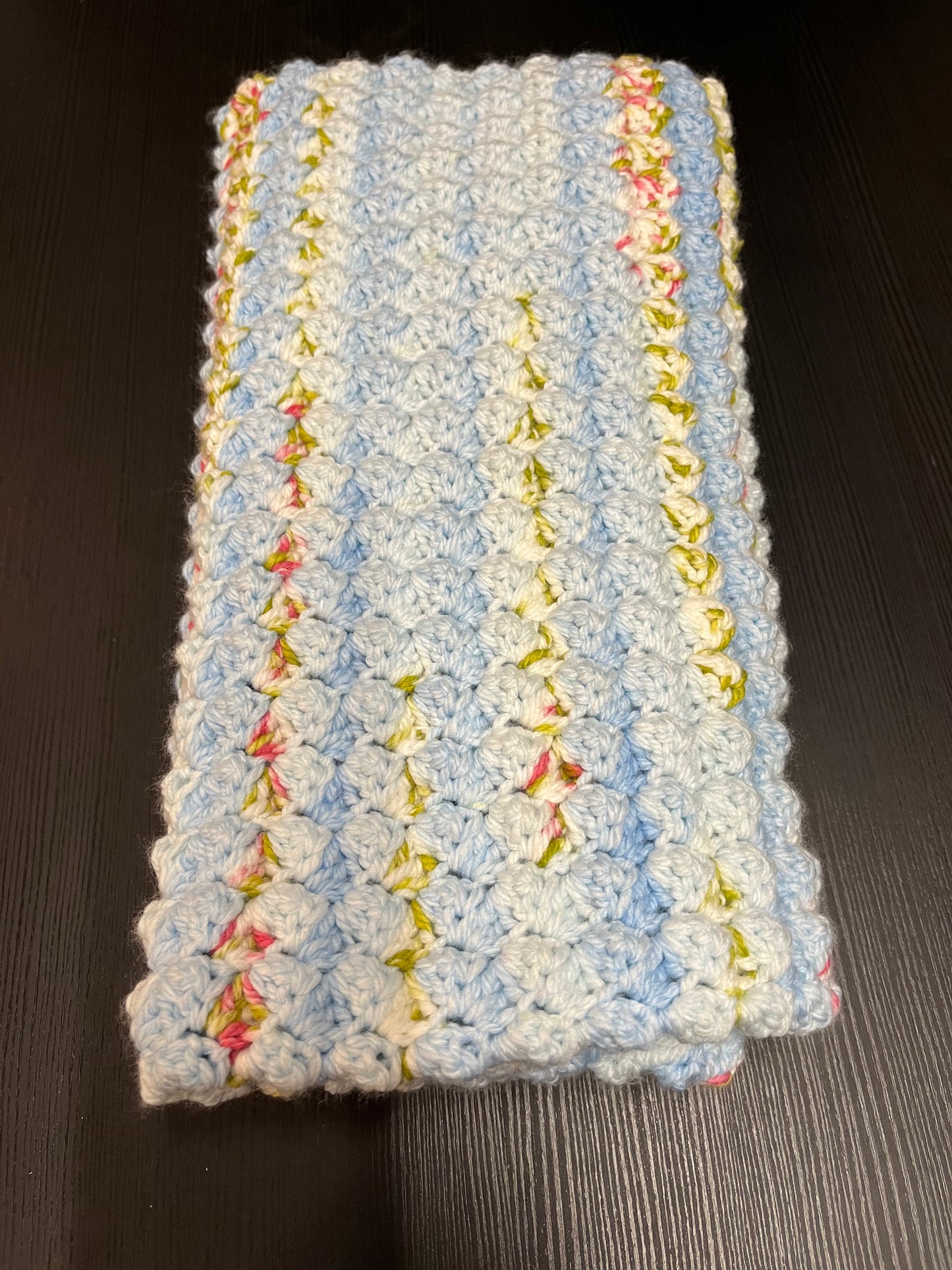 Baby Suzette Blanket - in Baby blossom Chunky - Bluebell