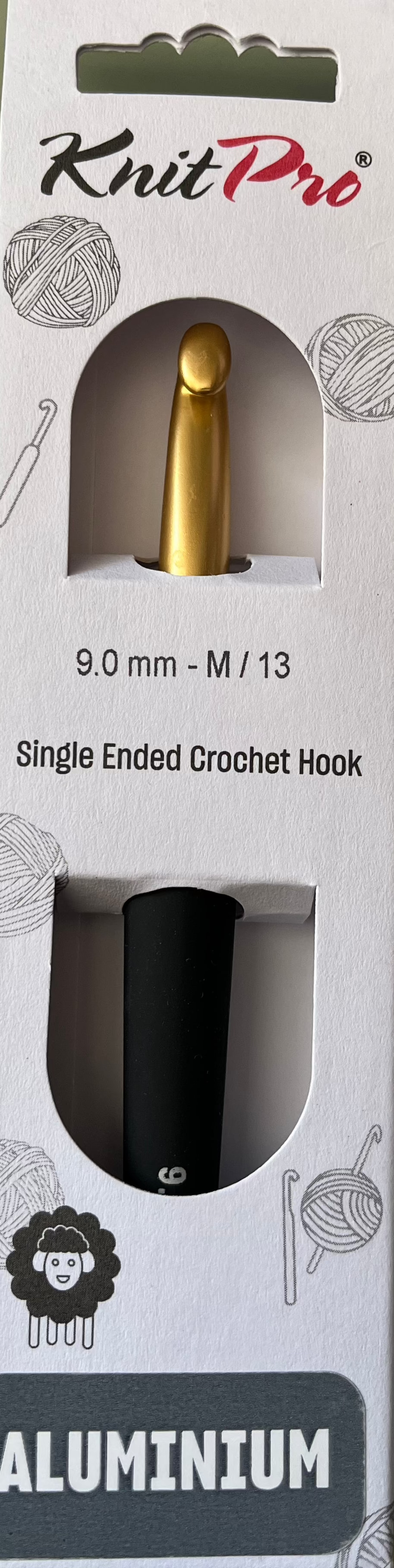 KnitPro Aluminium Crochet Hook black/gold