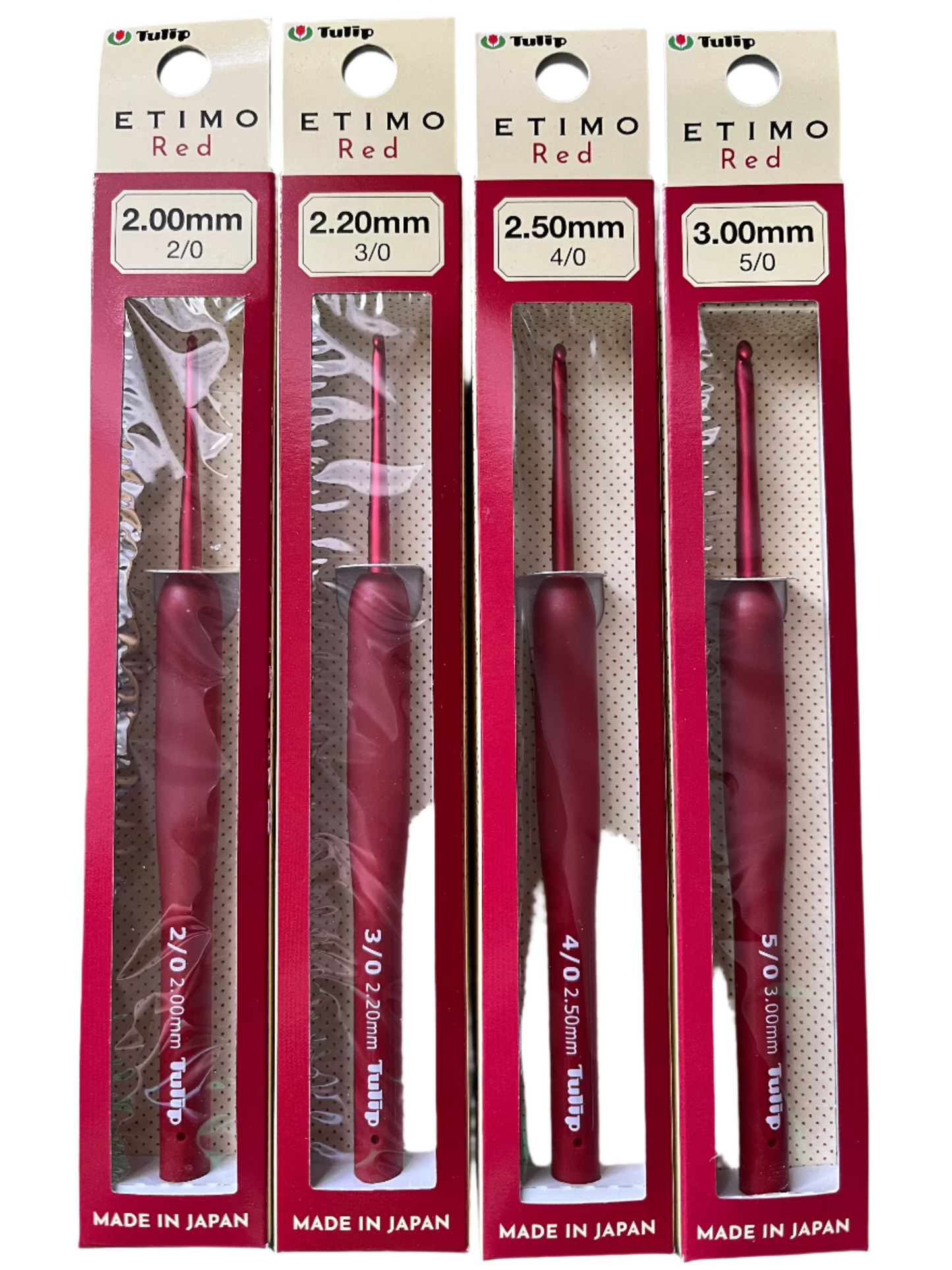 Tulip Etimo Red Crochet Hook sizes 2 - 6.5mm