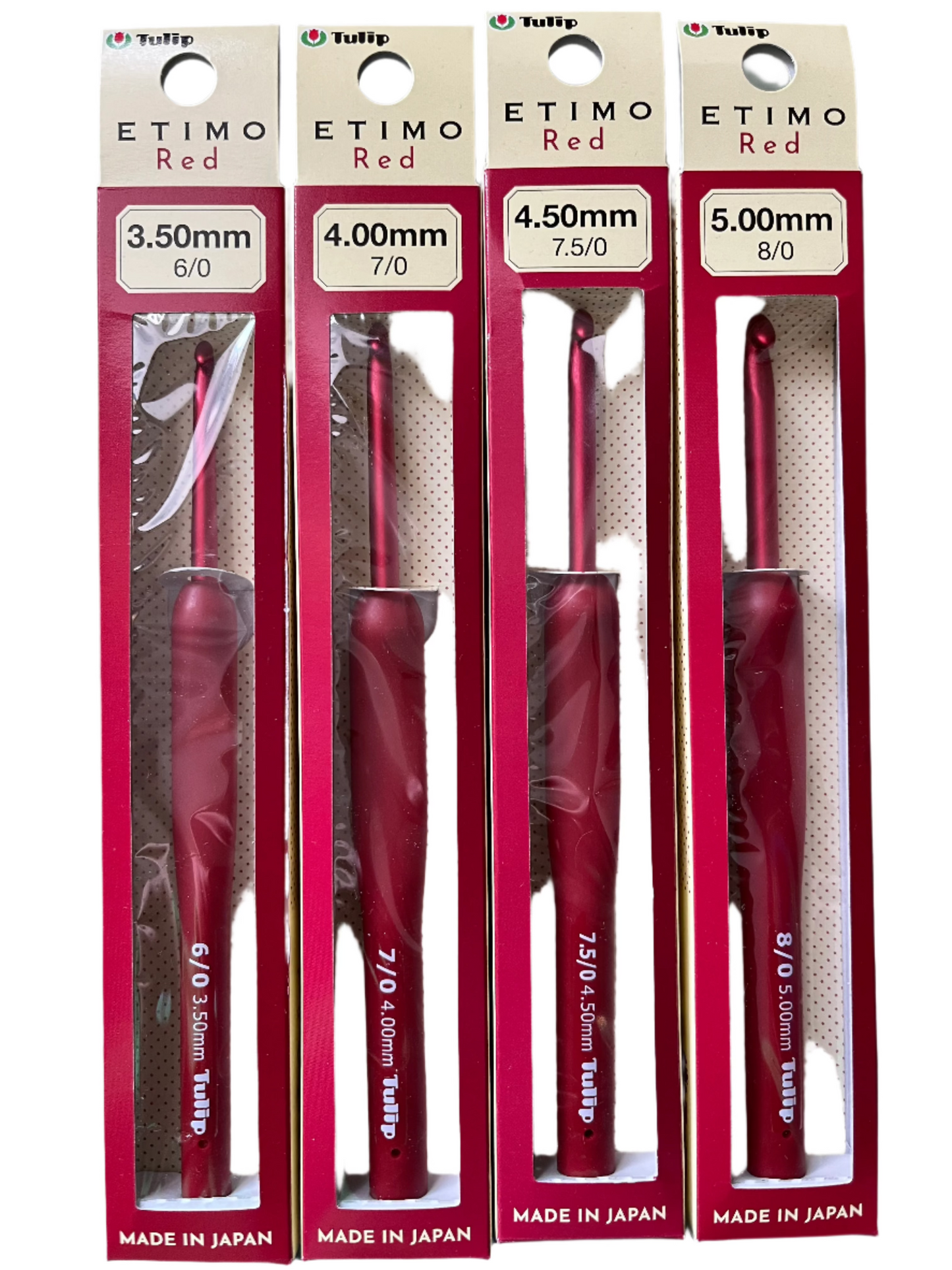 Tulip Etimo Red Crochet Hook sizes 2 - 6.5mm