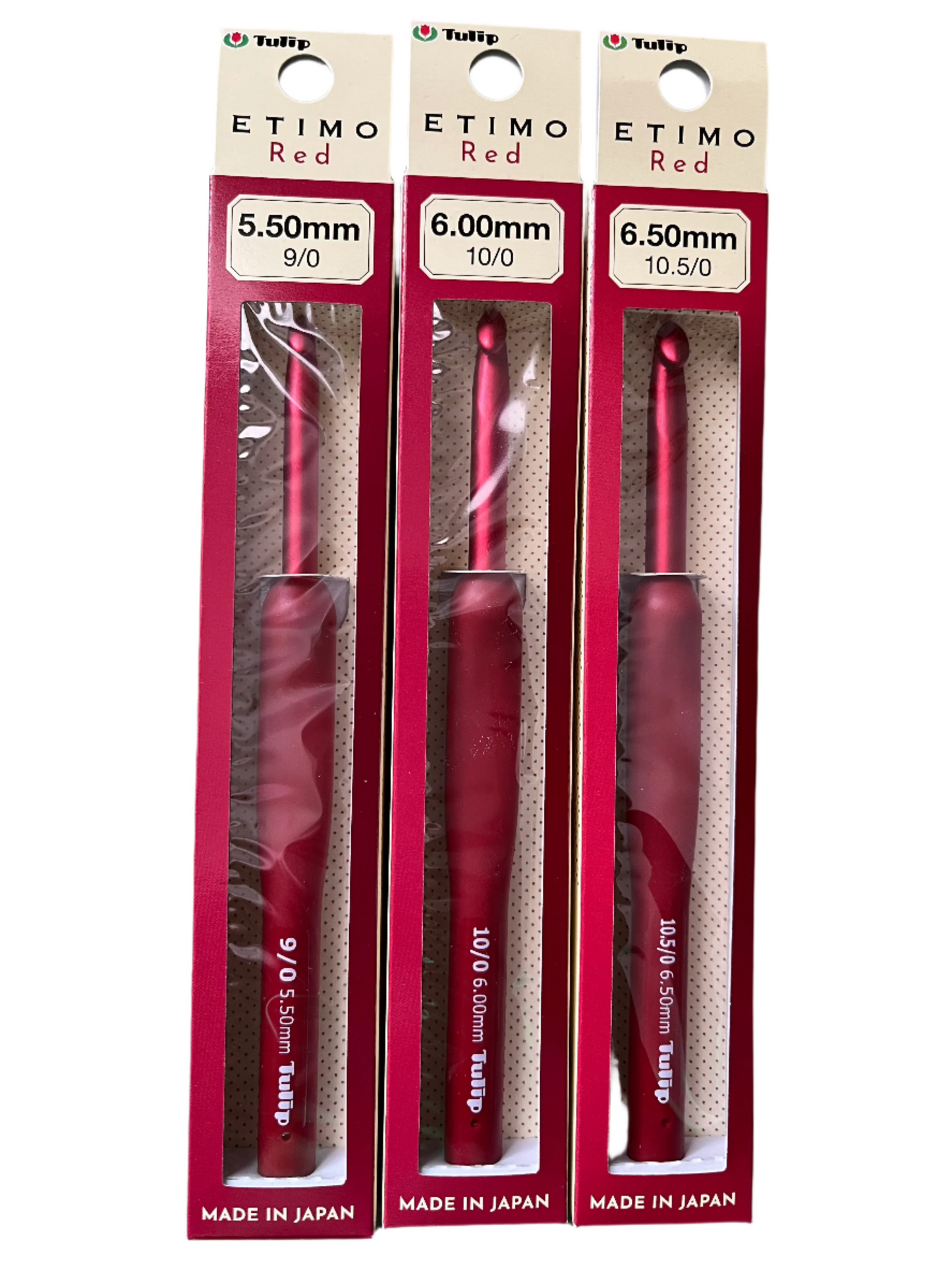 Tulip Etimo Red Crochet Hook sizes 2 - 6.5mm