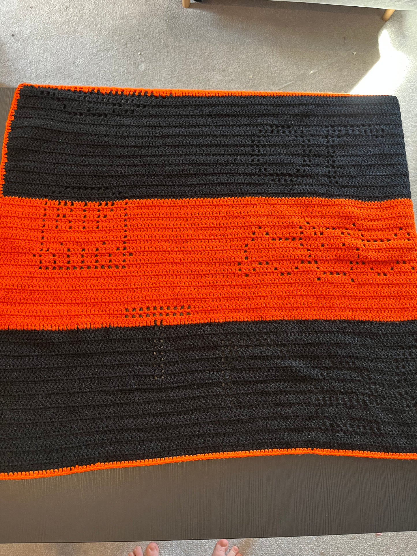 Filet Crochet Halloween Blanket