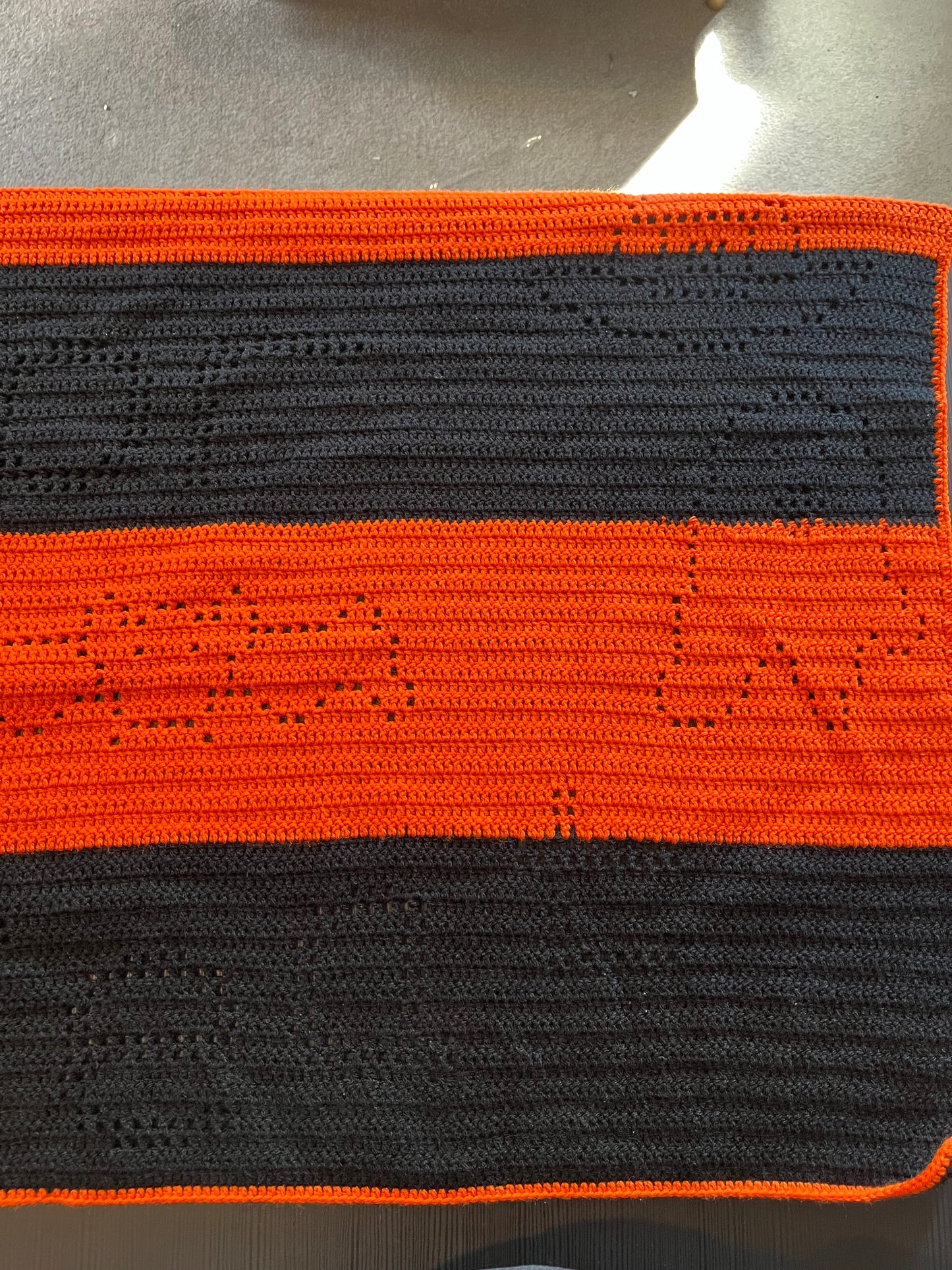 Filet Crochet Halloween Blanket