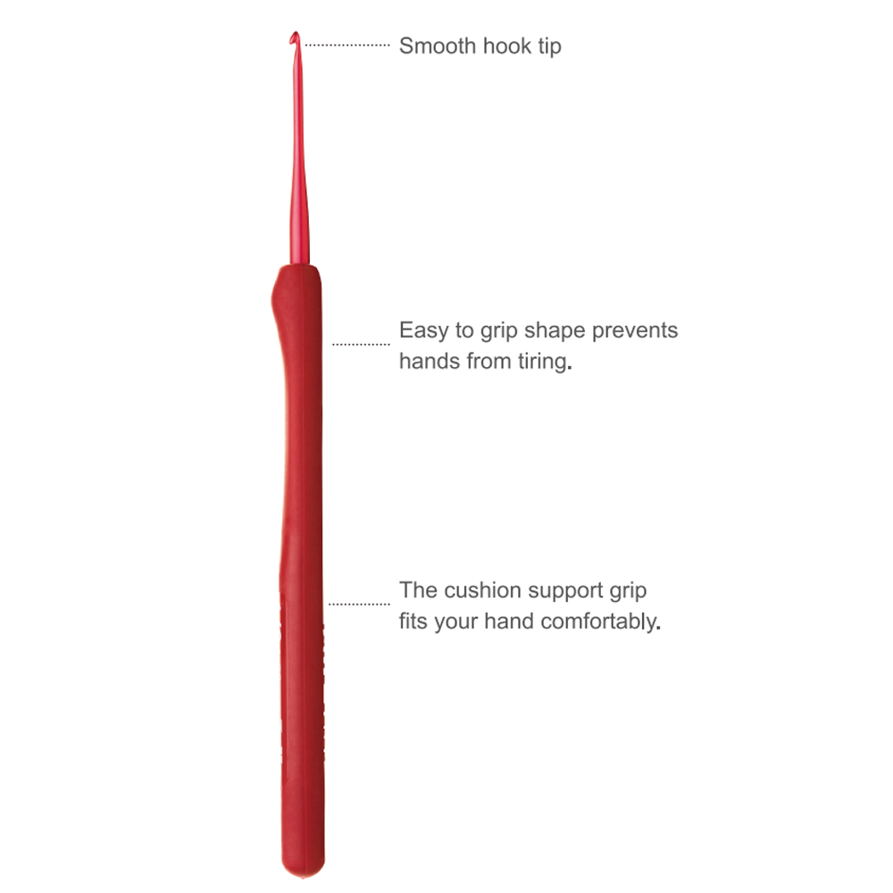 Tulip Etimo Red Crochet Hook sizes 2 - 6.5mm