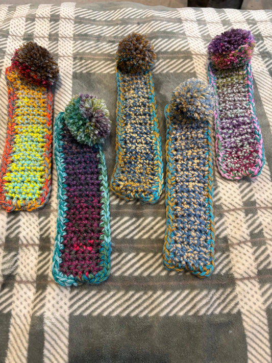 Pom pom Crocheted Bookmarks