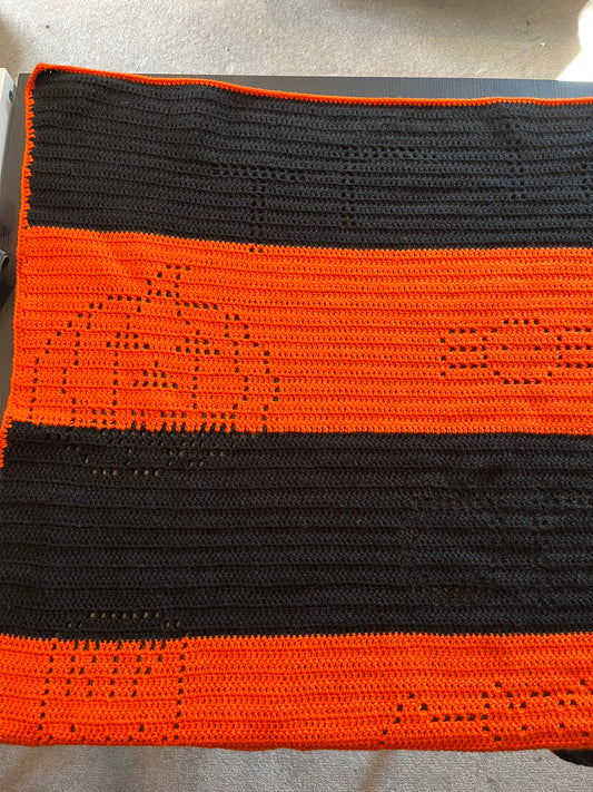 Filet Crochet Halloween Blanket