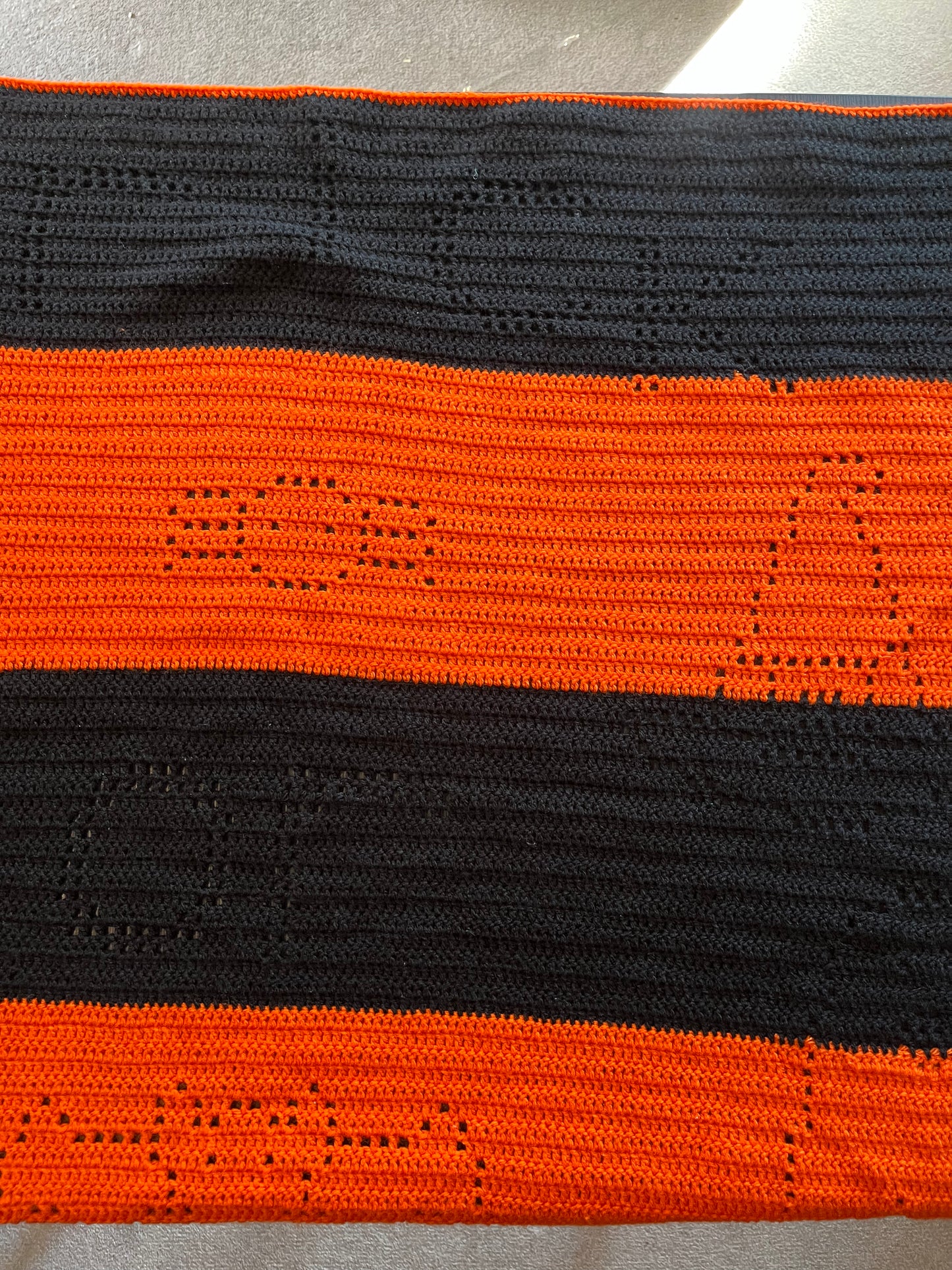 Filet Crochet Halloween Blanket